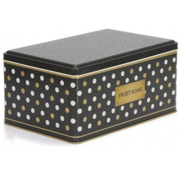 170x260x120 mm Rectangular Metal Storage Box Slip Lid 5.1L Point Black