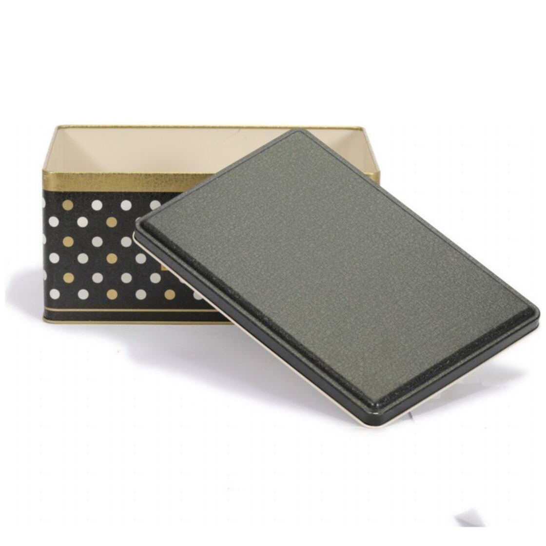 170x260x120 mm Rectangular Metal Storage Box Slip Lid 5.1L Point Black