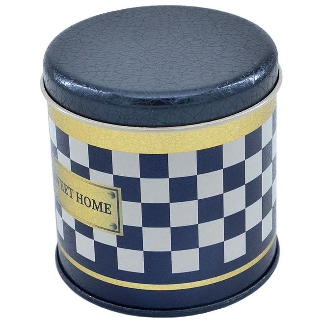  Ø90x90 mm Round Metal Tin – (0.5L) with Wooden Lid  Checkerboard