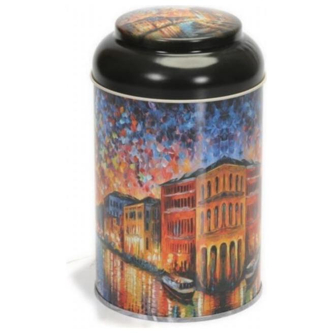 Ø105 x 150 mm  Round Metal Tin – 1.2L with Dome Lid Afremov River