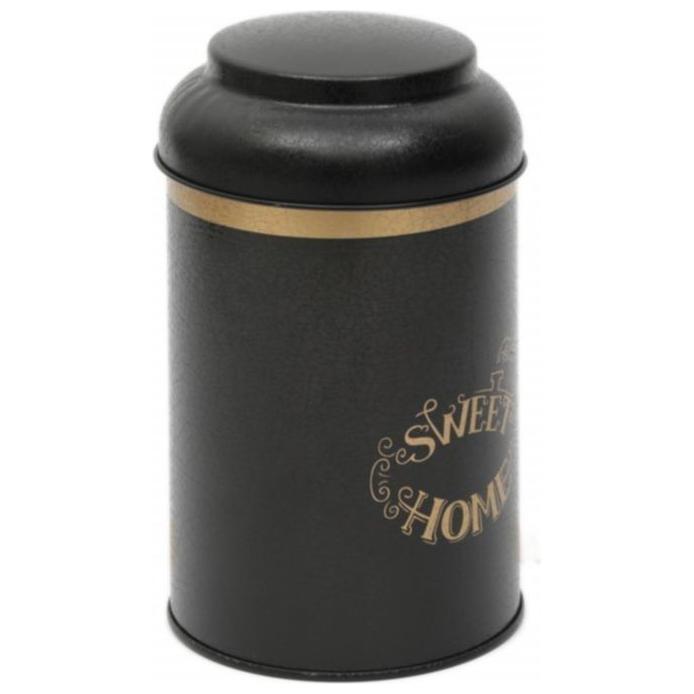 Ø105 x 150 mm  Round Metal Tin – 1.2L with Dome Lid Black