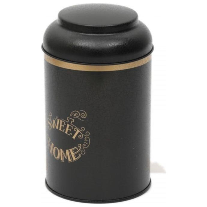 Ø105 x 150 mm  Round Metal Tin – 1.2L with Dome Lid Black