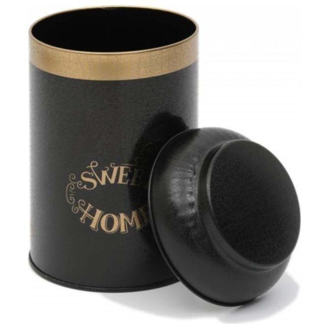Ø105 x 150 mm  Round Metal Tin – 1.2L with Dome Lid Black