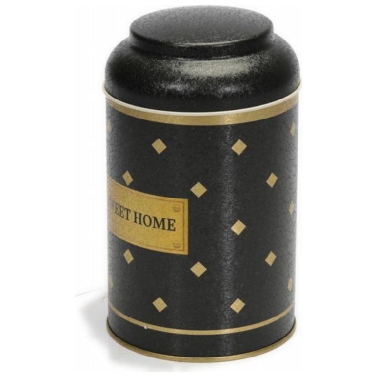 Ø105 x 150 mm Round Metal Tin – 1.2L with Dome Lid Gold sweet home