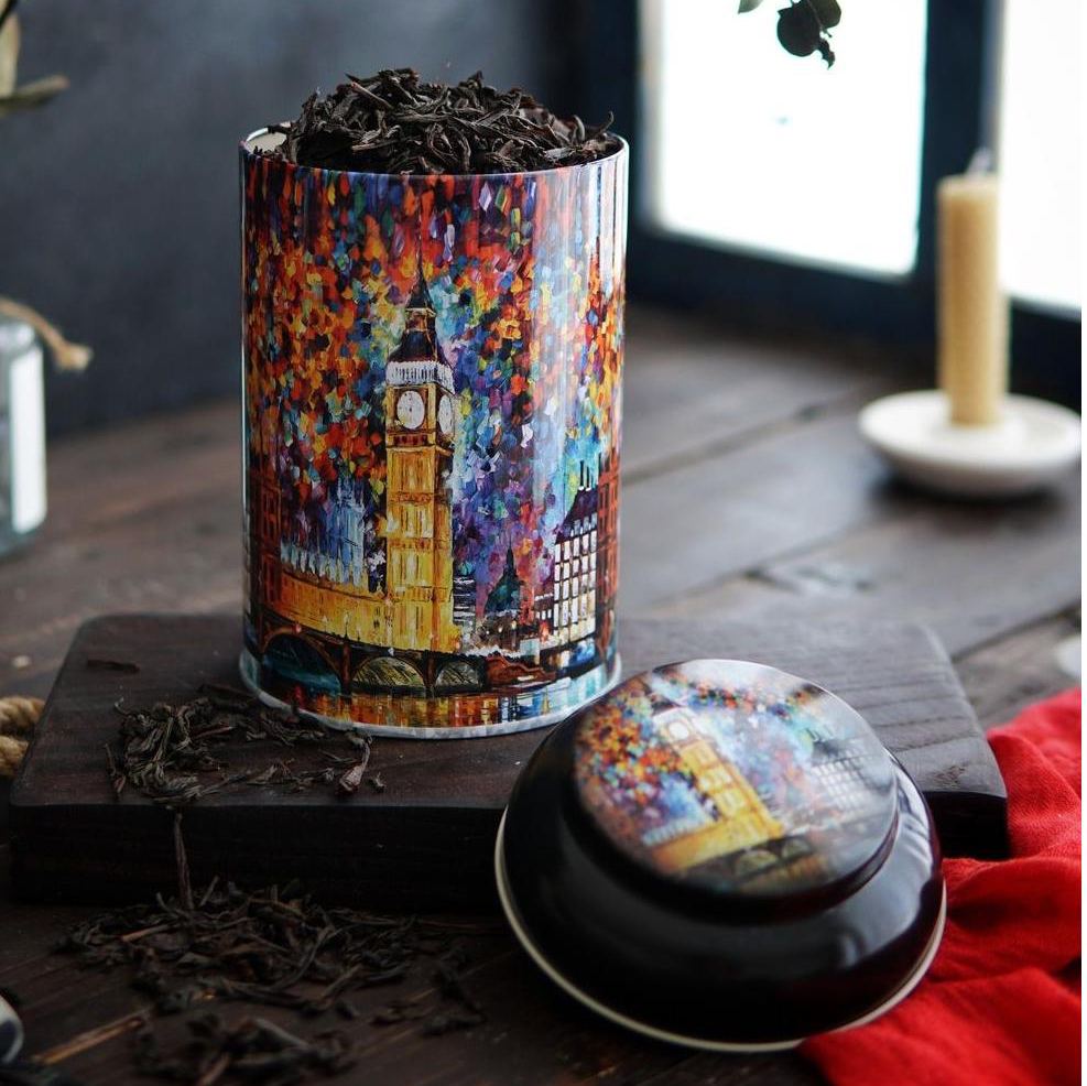 Ø105 x 150 mm Round Metal Tin – 1.2L with Dome Lid Afremov Big Ban
