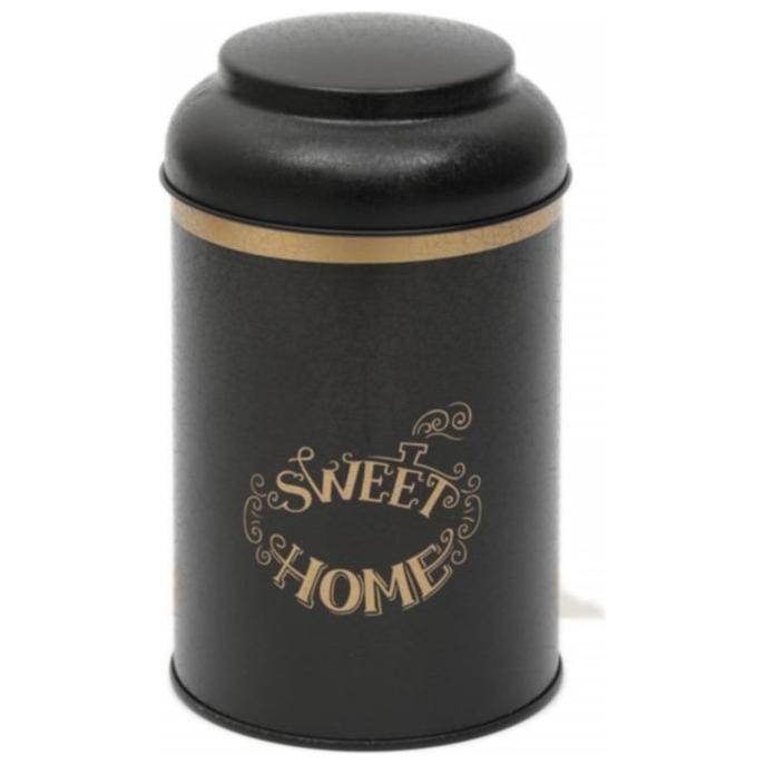 Ø105 x 150 mm  Round Metal Tin – 1.2L with Dome Lid Black