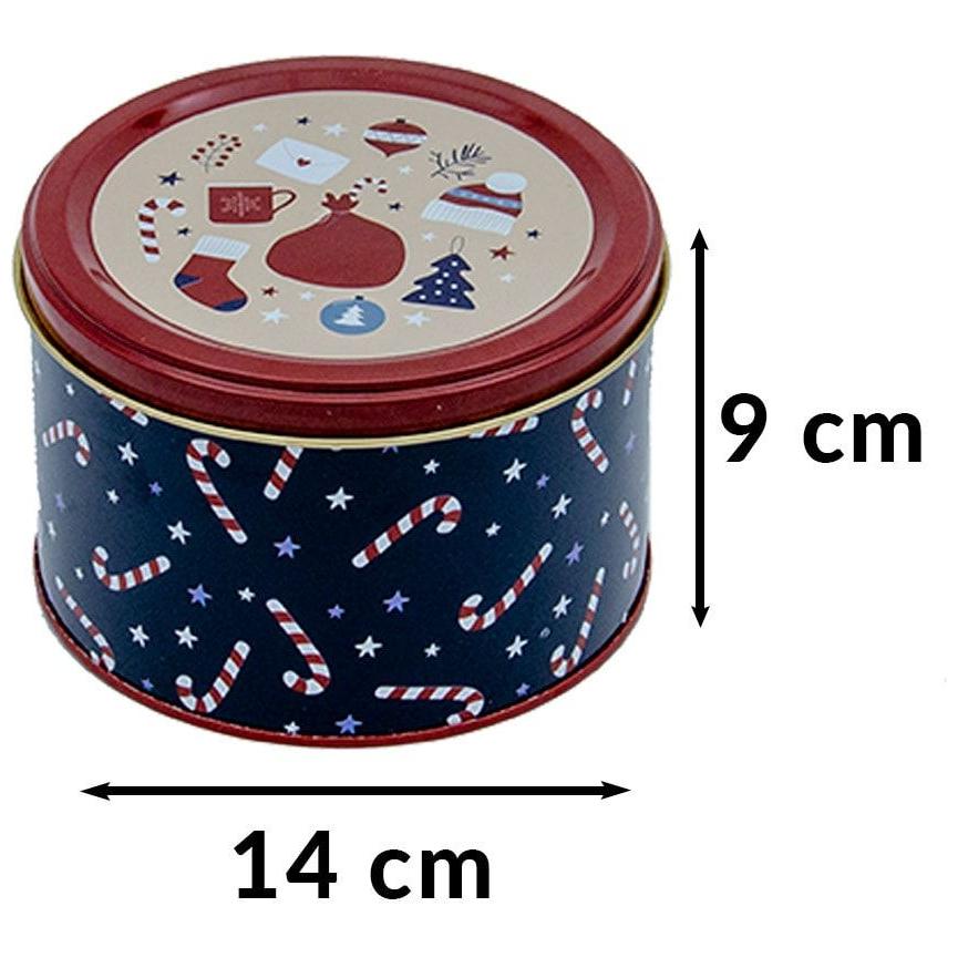 Ø140x90 mm Round Box 1.2L Dark Blue New Year