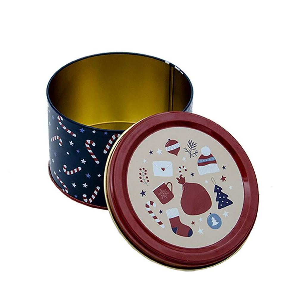 Ø140x90 mm Round Box 1.2L Dark Blue New Year