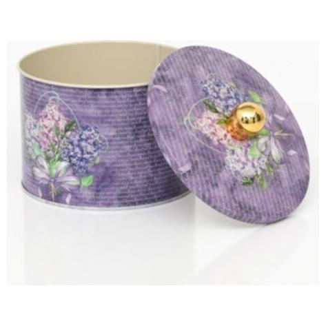 Ø140x100 mm Metal Round Canister Knob Handle 1.3L Flower Purple