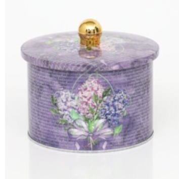 Ø140x100 mm  Metal Round Canister Knob Handle 1.3L Flower Purple