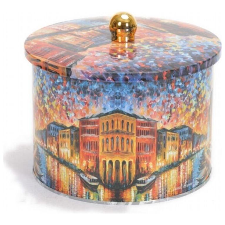 Ø175x130 mm Metal Round Canister 2.9L Knob Handle Afremov River
