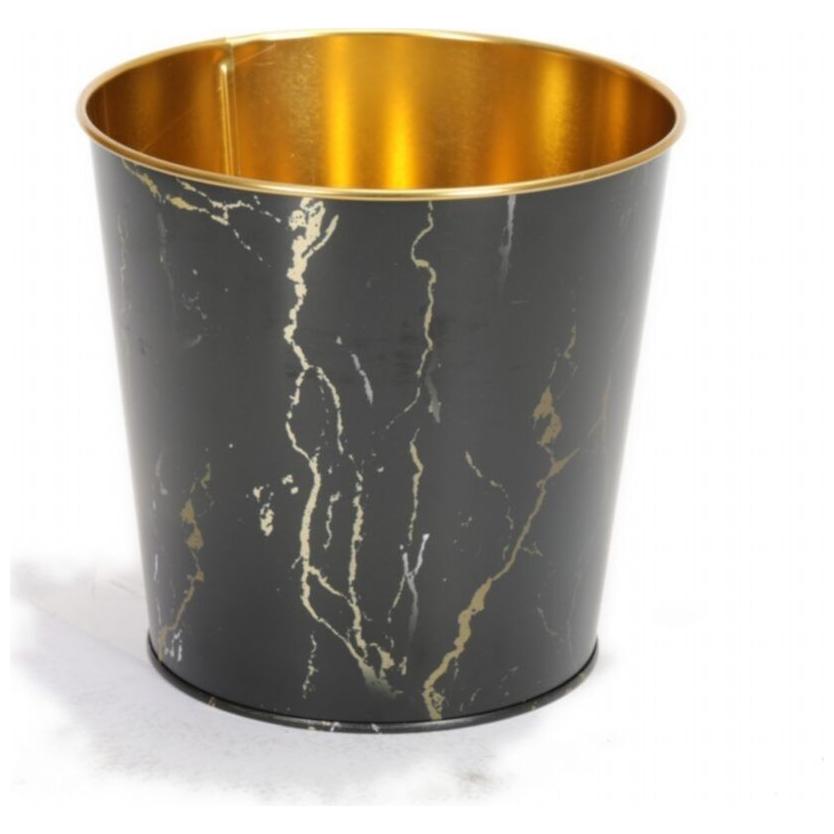 Ø175x170 mm Metal Popcorn Bucket 2.6L Marble Black