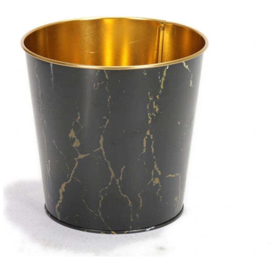 Ø175x170 mm Metal Popcorn Bucket 2.6L Marble Black