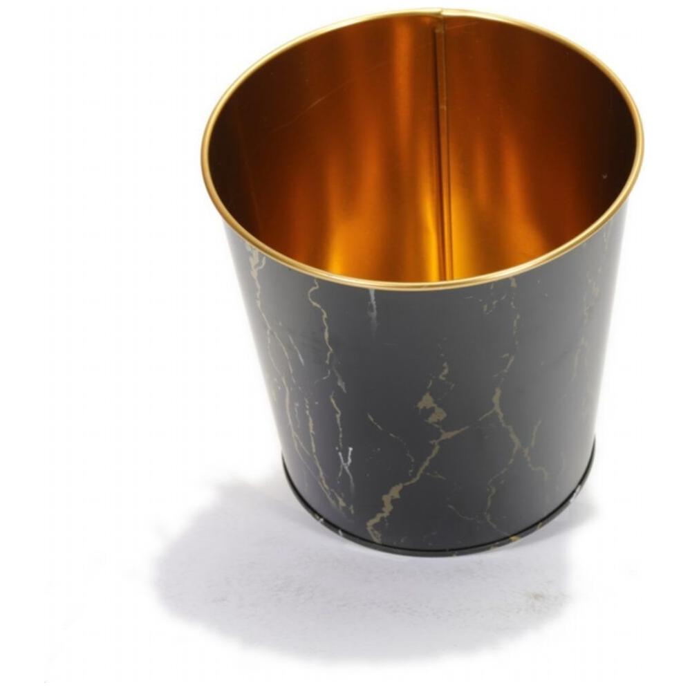 Ø175x170 mm Metal Popcorn Bucket 2.6L Marble Black