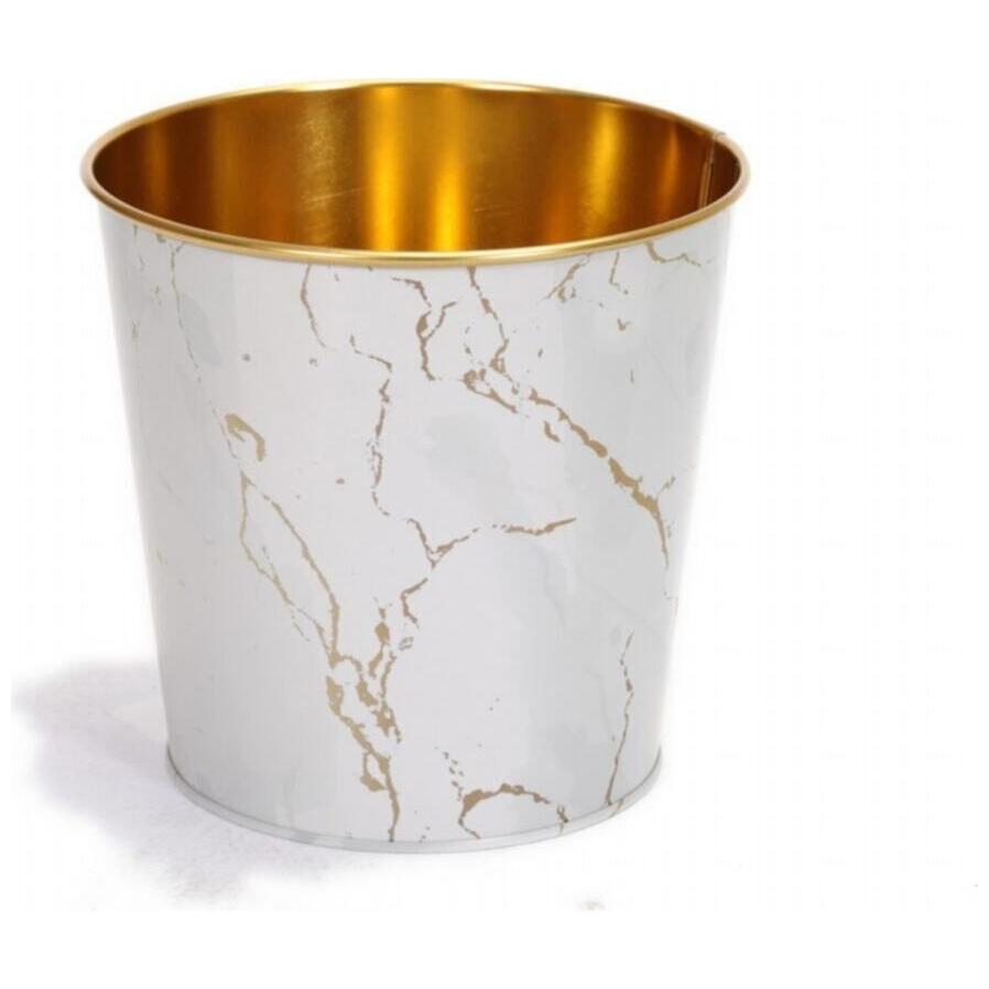 Ø175x170 mm Metal Popcorn Bucket 2.6L Marble White