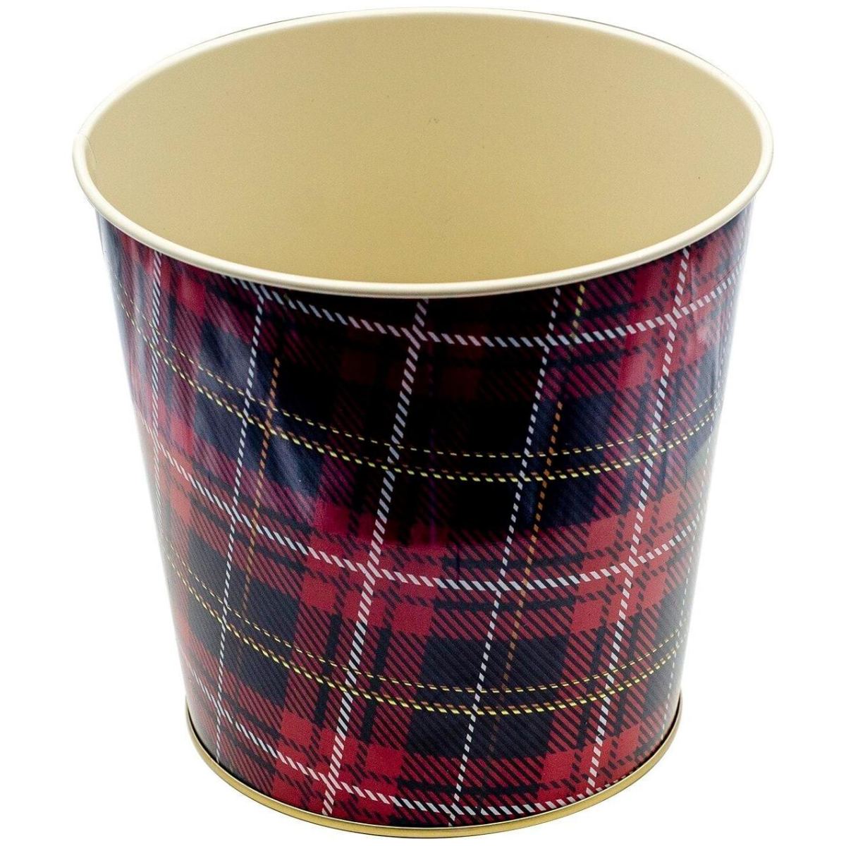Ø175x170 mm Metal Popcorn Bucket 2.6L Plaid(Ekose)