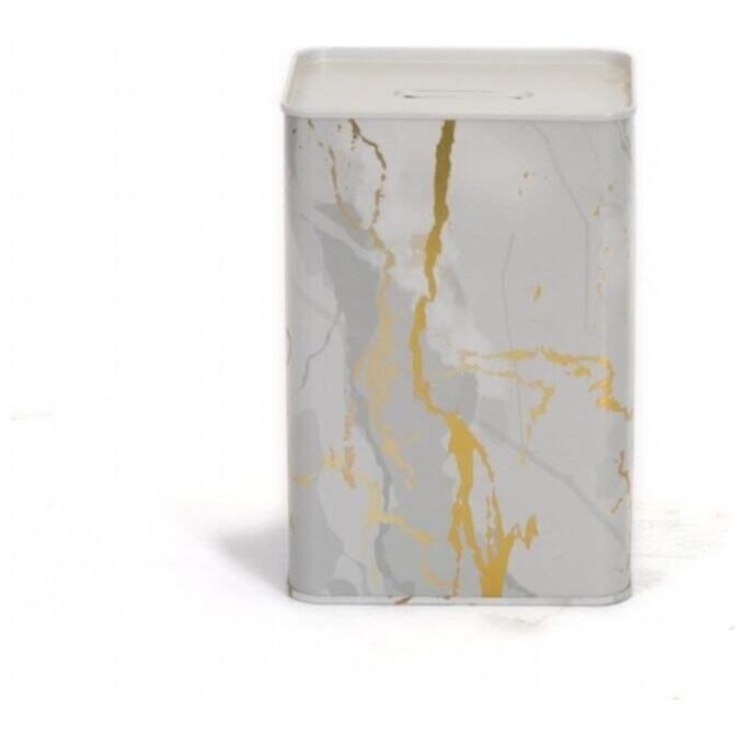 Rectangular Coin Bank 75x100x150 mm 1L Marble White