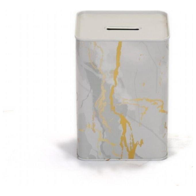 Rectangular Coin Bank 75x100x150 mm 1L Marble White