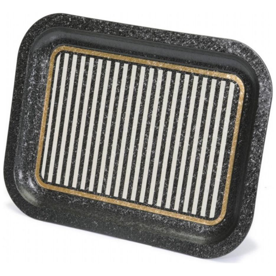 233x307 mm Metal Rectangular Tray Black and White Line Sweet Home