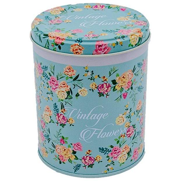 Ø105 x 150 mm Round Metal Storage Box  Set ( Set of 3) Dome Lid Roses Sanabella Design
