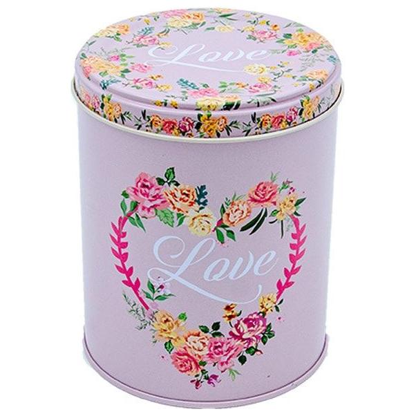 Ø105 x 150 mm Round Metal Storage Box  Set ( Set of 3) Dome Lid Roses Sanabella Design