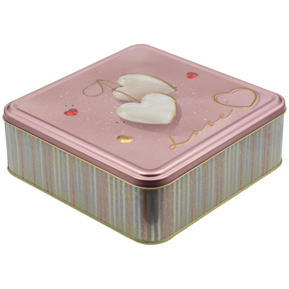 215x215x70 mm Square Storage Box 3L Love Pink Dekor
