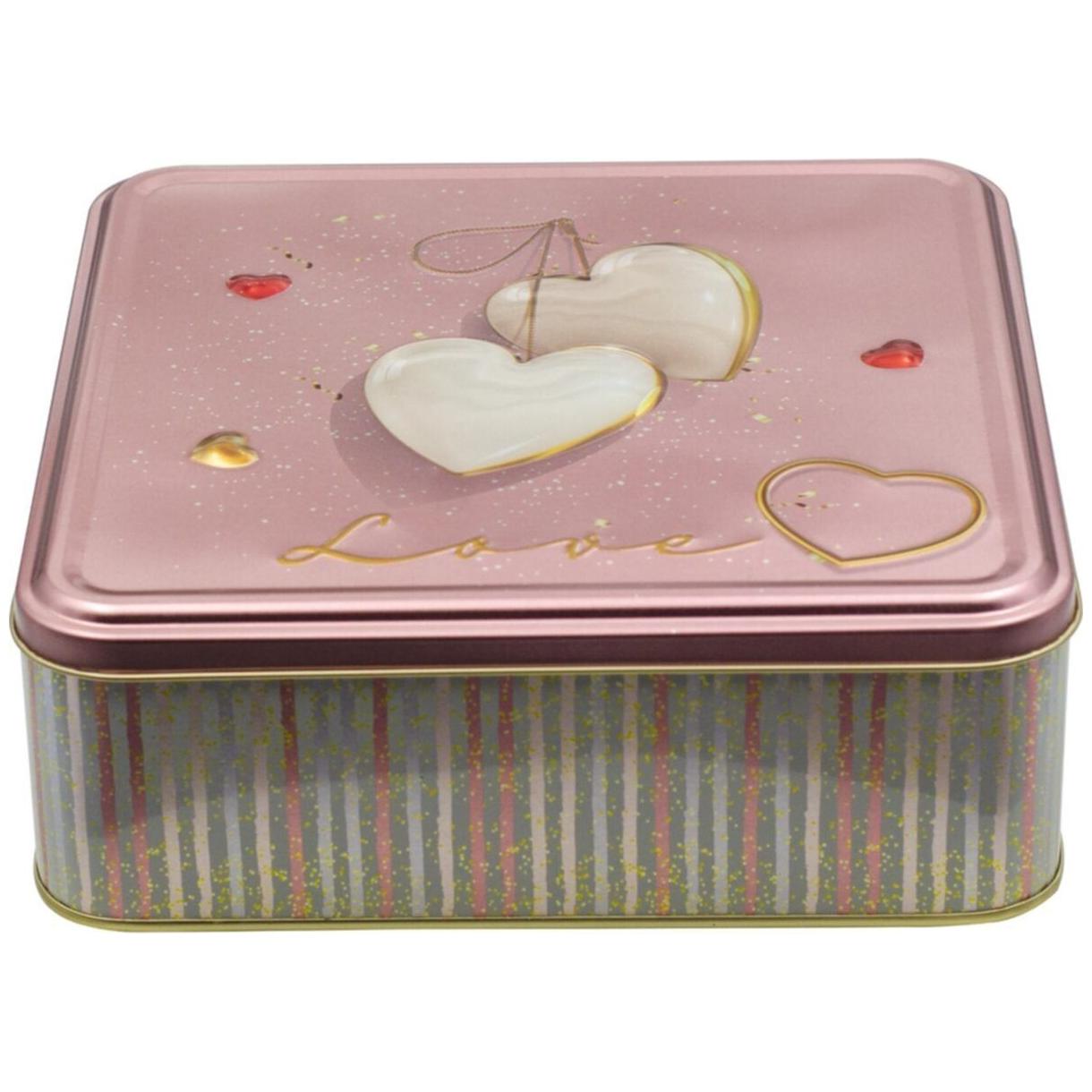 215x215x70 mm Square Storage Box 3L Love Pink Dekor