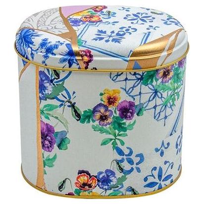 Oval Metal Tin – 140 x 120 x 130 mm (1.4L) Kintsugi Gold vein Rose