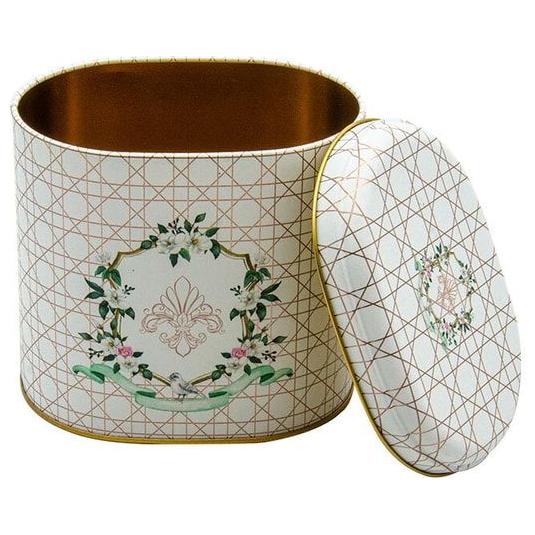 Oval Metal Tin – 140 x 120 x 130 mm (1.4L)  Rosy Basic