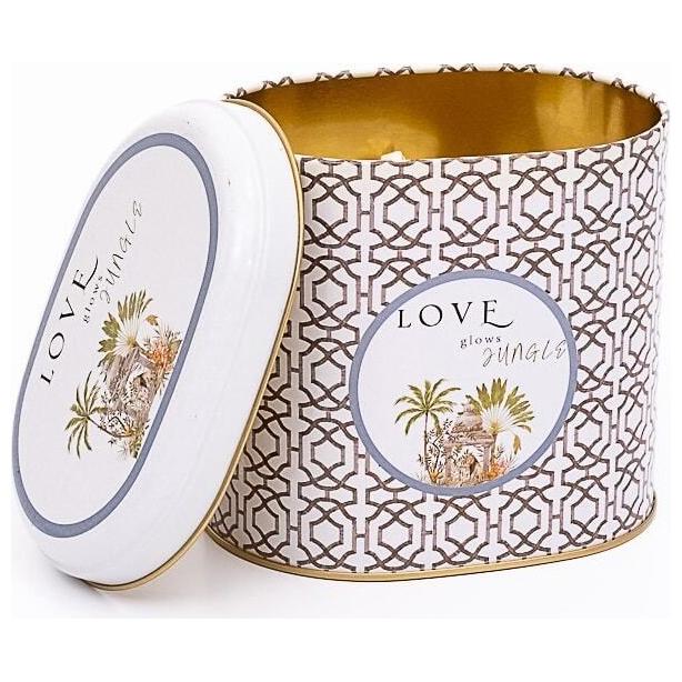 Oval Metal Tin – 140 x 120 x 130 mm (1.4L)  Tropical Jungle – A Lush Paradise of Nature &amp; Wildlife