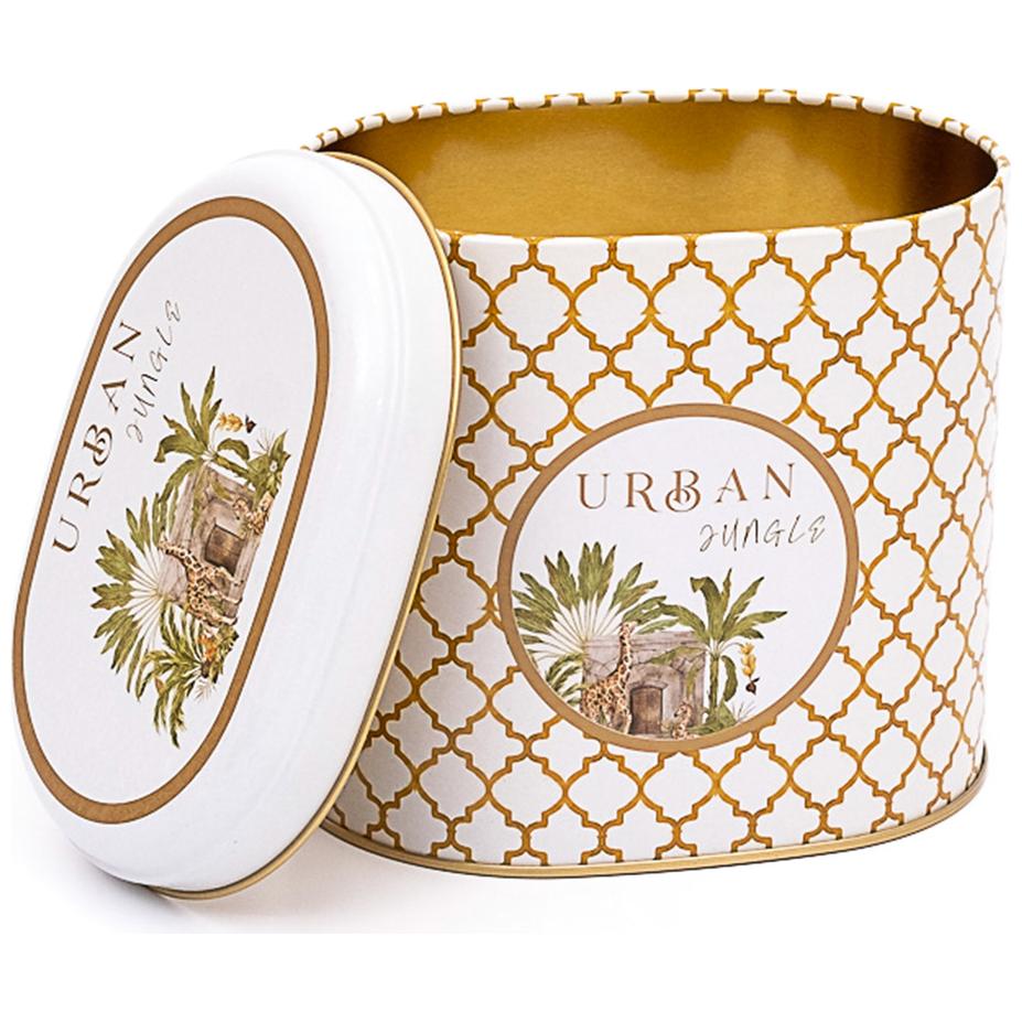 Oval Metal Tin – 140 x 120 x 130 mm (1.4L)  Tropical Jungle – A Lush Paradise of Nature &amp; Wildlife