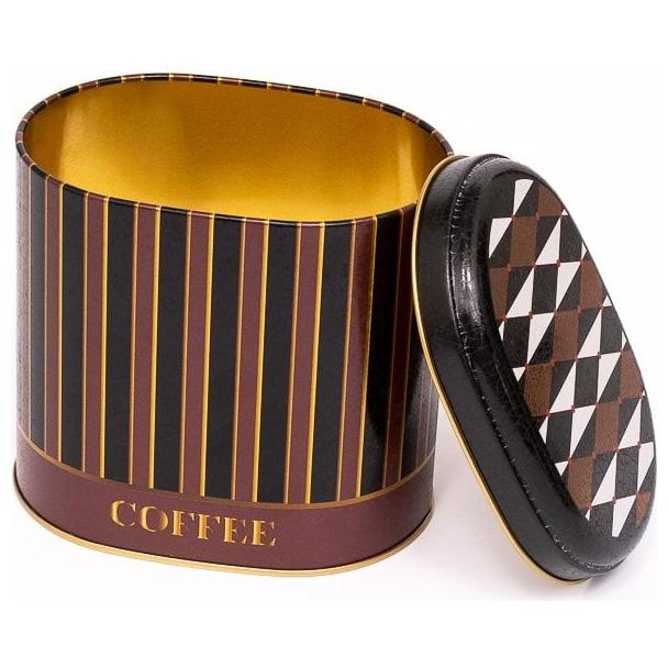 Oval Metal Tin – 140 x 120 x 130 mm (1.4L) Vintage Circus Elegance