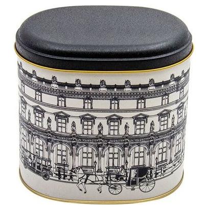 Oval Metal Tin – 140 x 120 x 130 mm (1.4L)  vintage cityscapes illustration