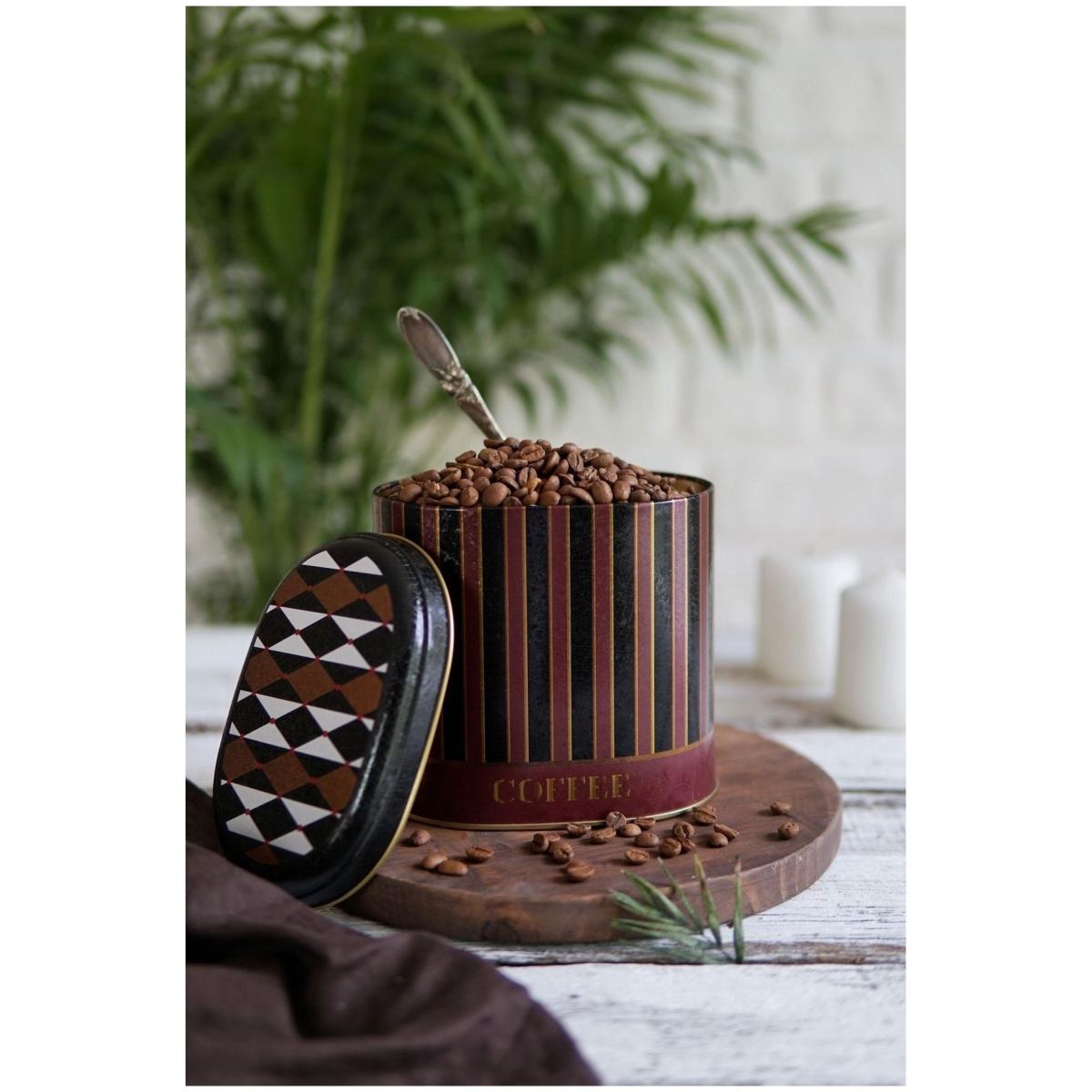 Oval Metal Tin – 140 x 120 x 130 mm (1.4L) Vintage Circus Elegance
