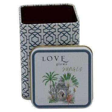 75x75x102 mm Square Metal Box 0.5L slip Lid Tropical Jungle – A Lush Paradise of Nature &amp; Wildlife