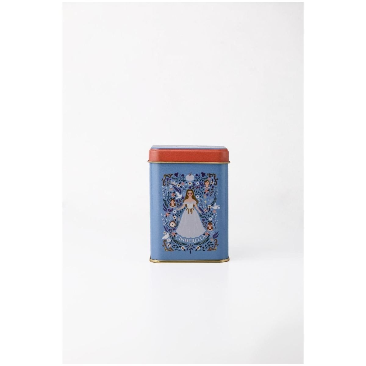 75x75x102 mm Square Metal Box 0.5L slip Lid Cinderella Themed