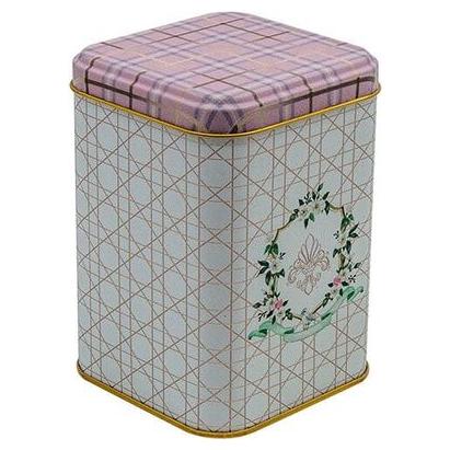 90x90x125 mm Square Metal Tin Box 1L slip Lid Rosy Basic
