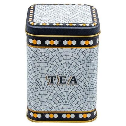 90x90x125 mm Square Metal Tin Box 1L slip Lid Geometric Mosaic Pattern