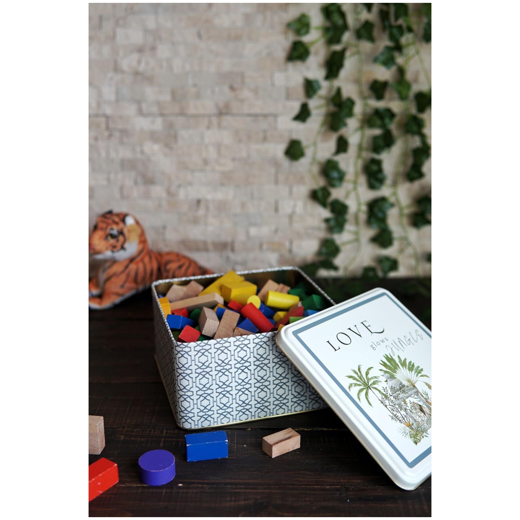 198x198x100 mm Square Metal Storage box 3.7L Tropical Jungle – A Lush Paradise of Nature &amp; Wildlife