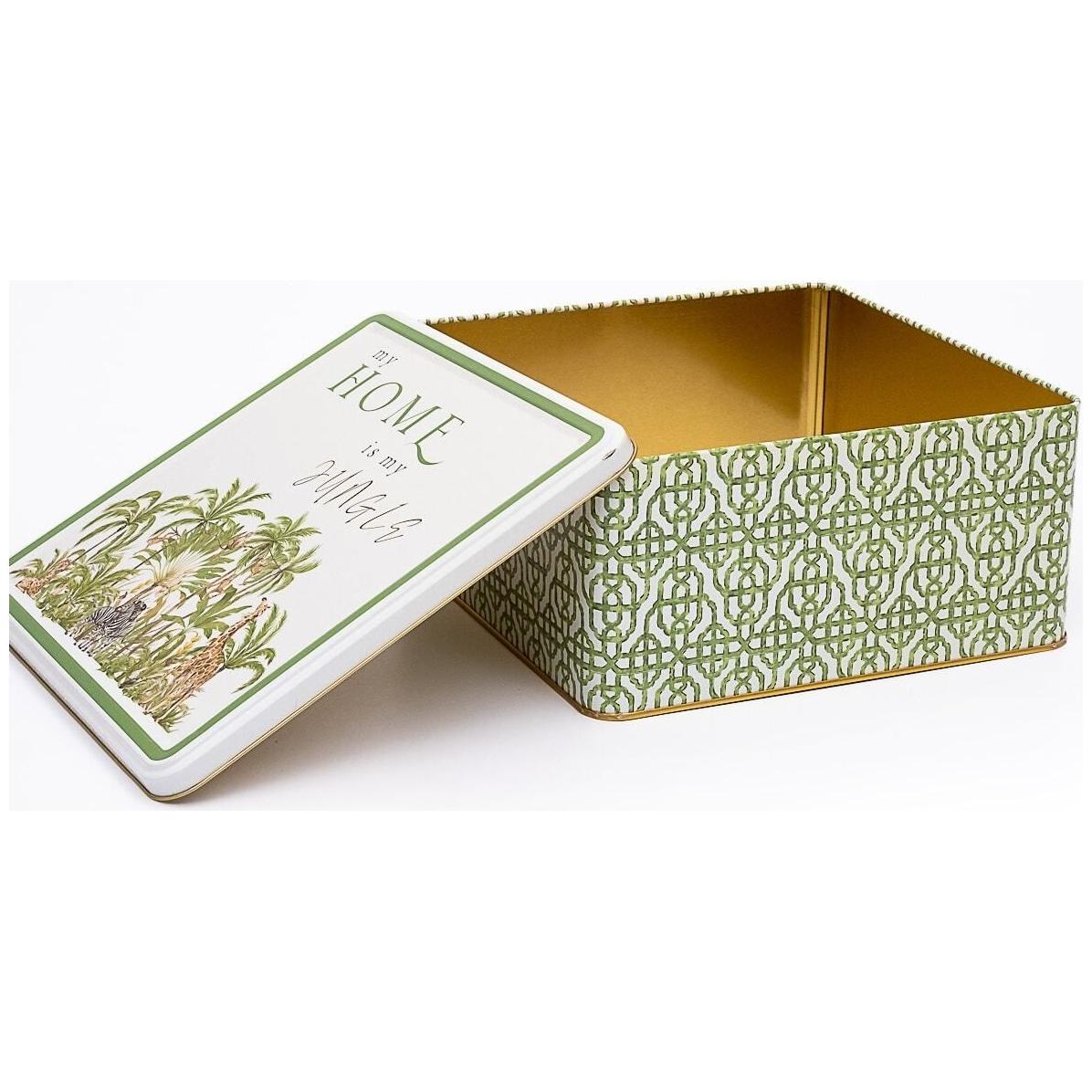 235x235x110 mm Square Storage Box 5.8L Slip Lid Tropical Jungle – A Lush Paradise of Nature & Wildlife