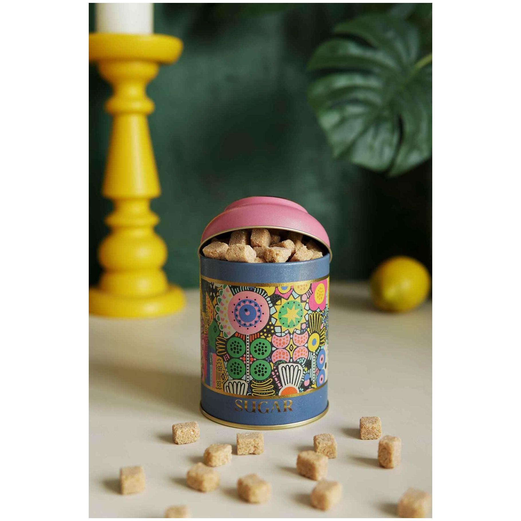 Ø90 x 110 mm  Round Metal Tin – 0.6L with Dome Lid round shape pattern colorfull
