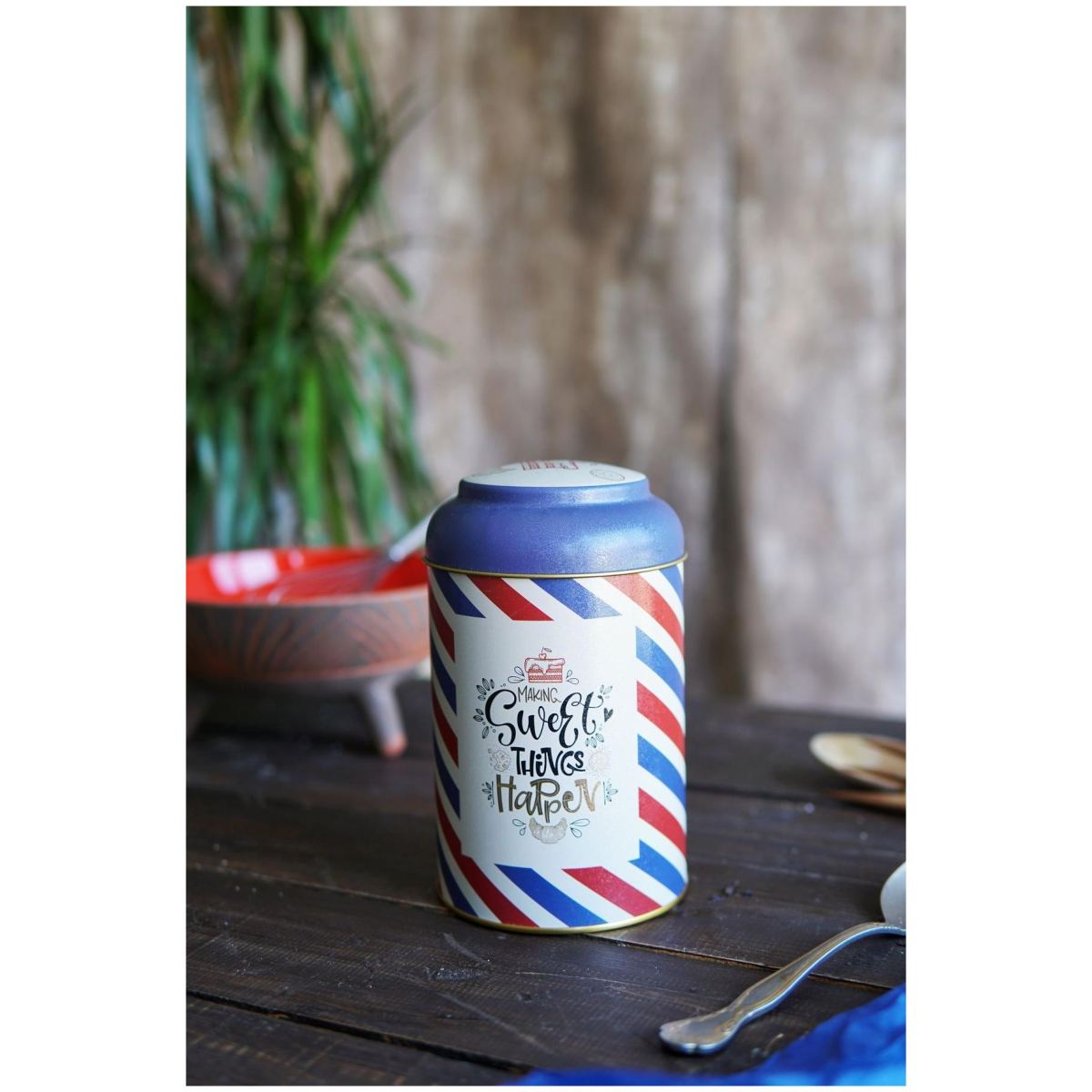 Ø105 x 150 mm  Round Metal Tin – 1.2L with Dome Lid Post Sweet