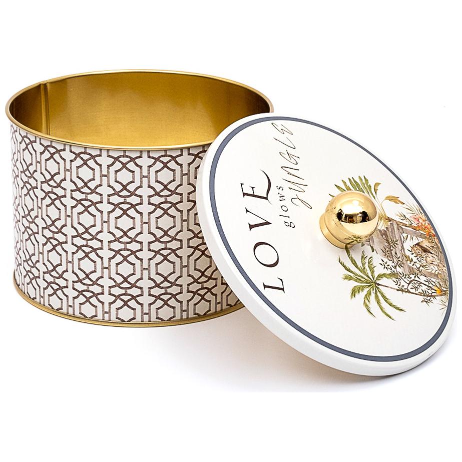 Ø140x100 mm Metal Round Canister Knob Handle Tropical Jungle – A Lush Paradise of Nature &amp; Wildlife