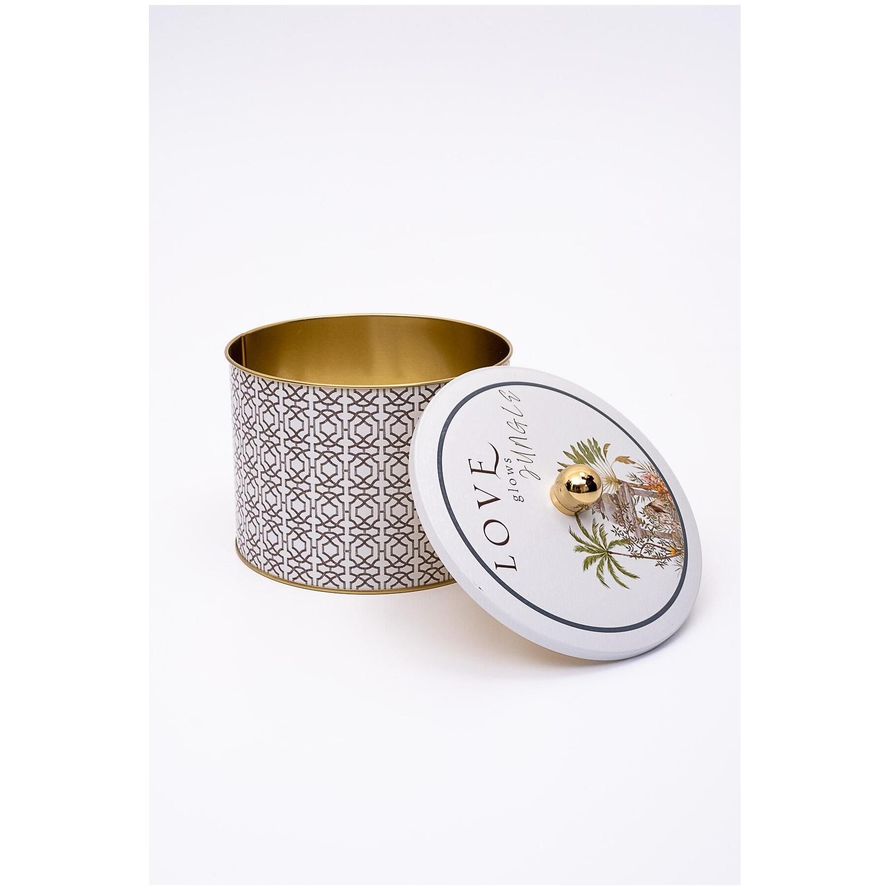 Ø175x130 mm Metal Round Canister Knob Handle Tropical Jungle – A Lush Paradise of Nature & Wildlife
