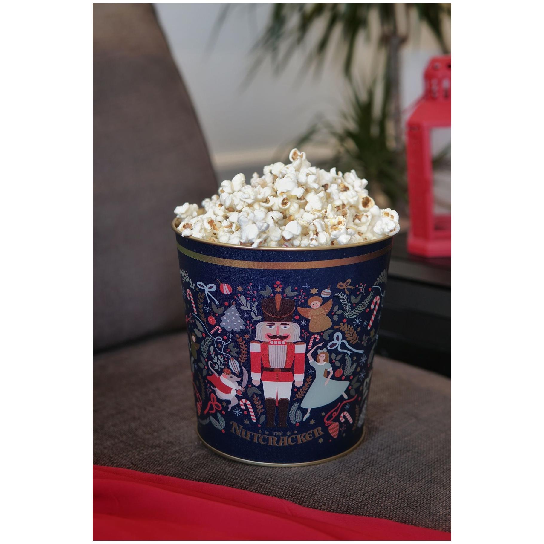 Ø175x170 mm Metal Popcorn Bucket 2.6L Nutcracker festive and whimsical Clara, and holiday decorations