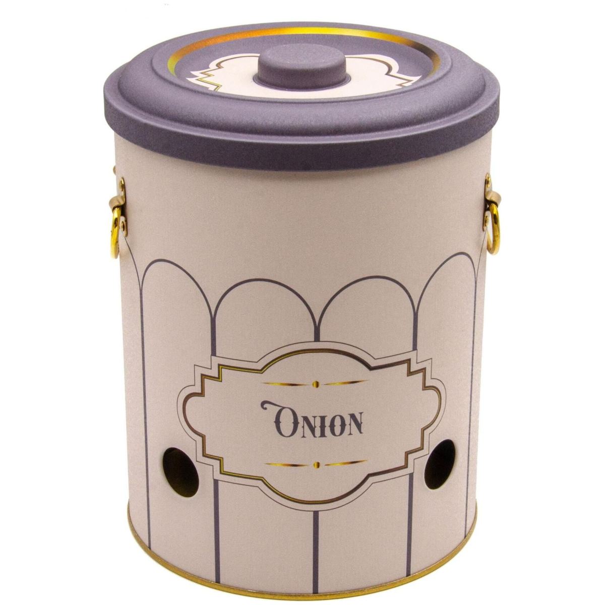 Ø175x225mm Metal Potato & Onion Storage Bin 5L Retro Onion