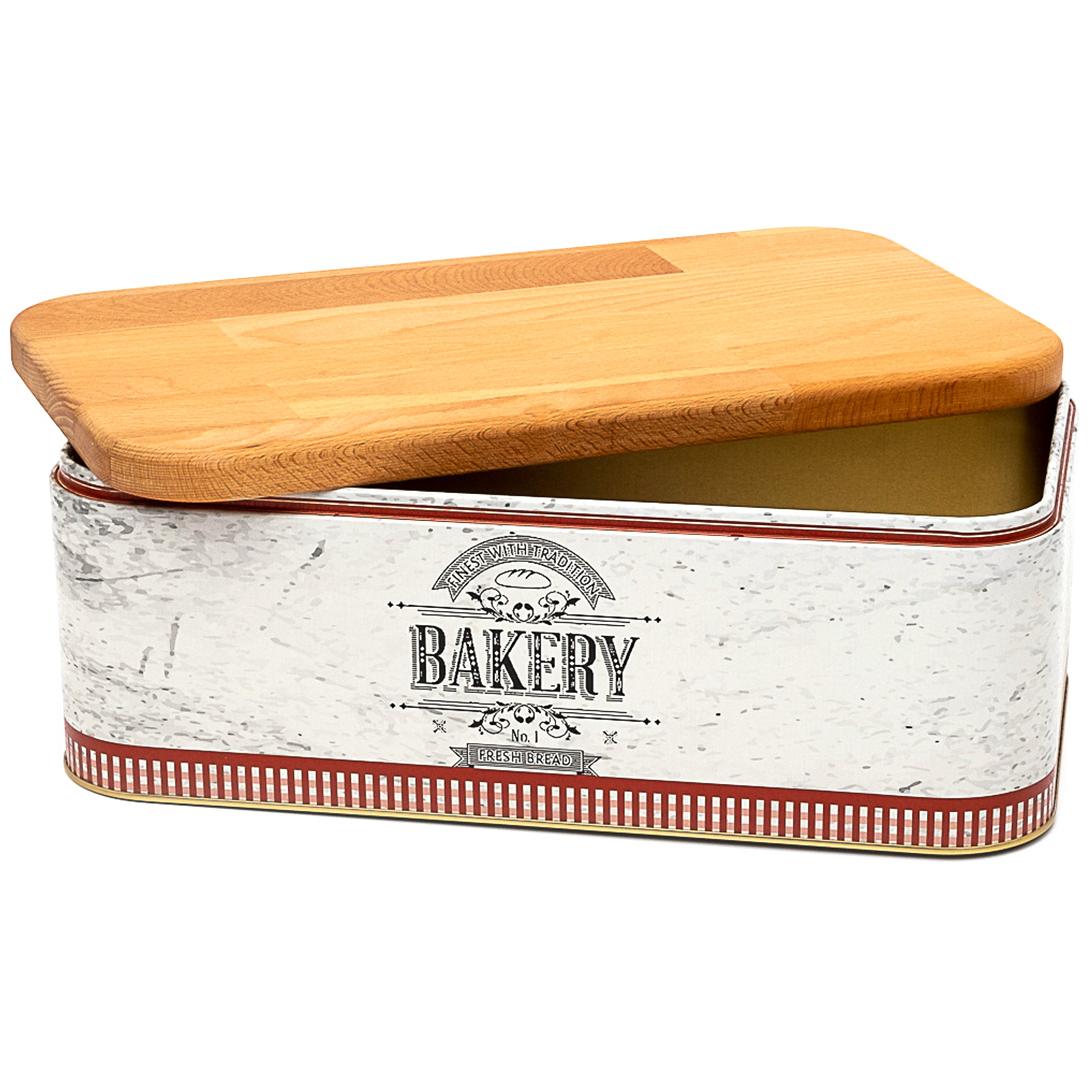 209 x 365 x 120 mm Rectangular Bread Box 9L Wooden Lid vintage Bee &amp; Laurel Elegance Design 