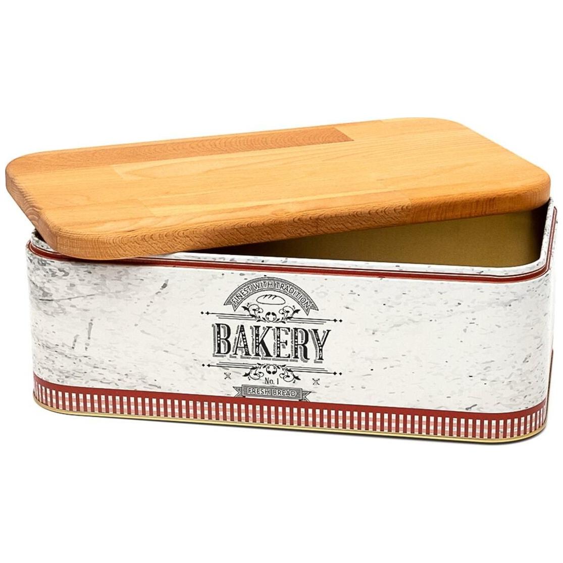209 x 365 x 120 mm Rectangular Bread Box 9L Wooden Lid vintage Bee &amp; Laurel Elegance Design 