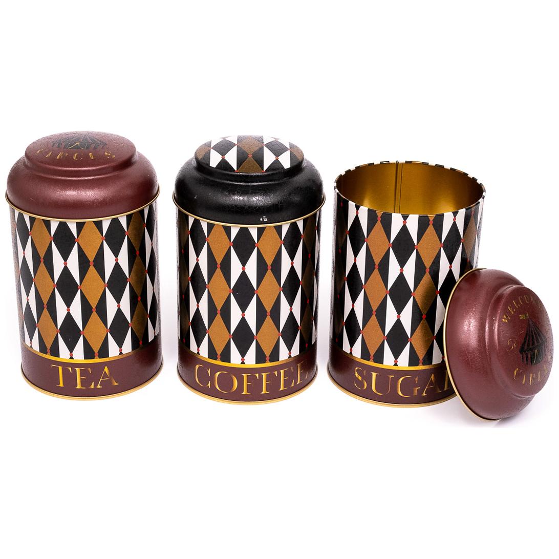 Ø105 x 150 mm  Round Metal Tin – 1.2L with Dome Lid Vintage Circus Elegance Circus Design