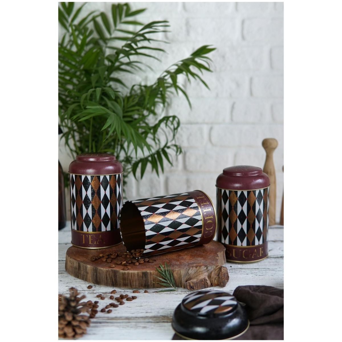 Ø105 x 150 mm  Round Metal Tin – 1.2L with Dome Lid Vintage Circus Elegance Circus Design